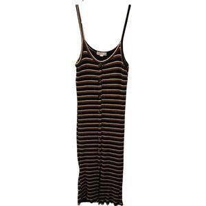 Don't Ask Why Striped Black and Brown Dress OS